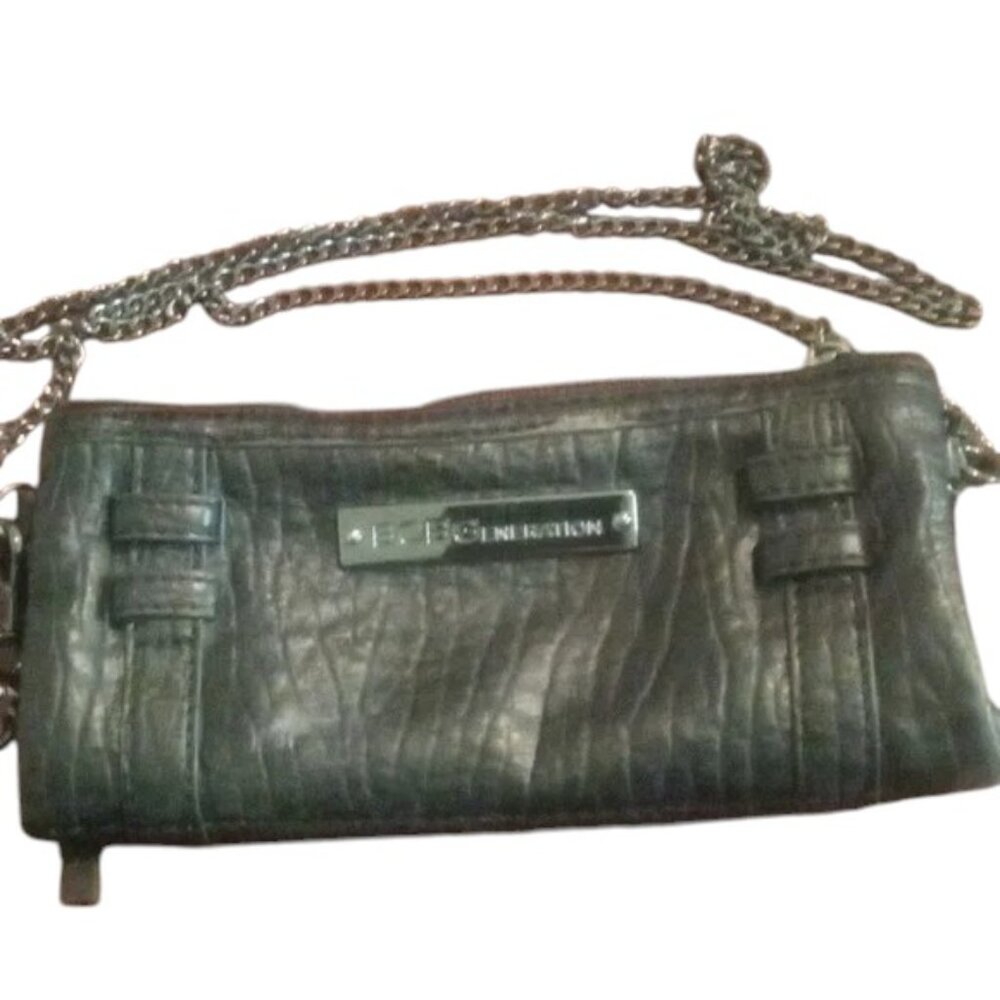 BCBGeneration | black | crossbody or clutch | gunmetal chain